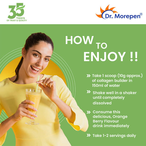 Dr. Morepen Natural Collagen Builder | Orange Berry Flavour